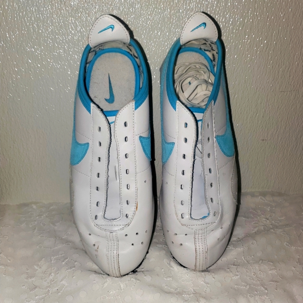 Teal and White Nike Look Alot pair of Sneakers